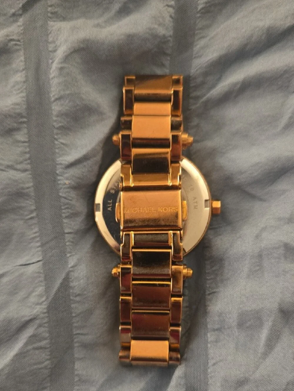 Michael Kors Women's Rose Gold-Tone Crystal-Trim Chronograph Watch